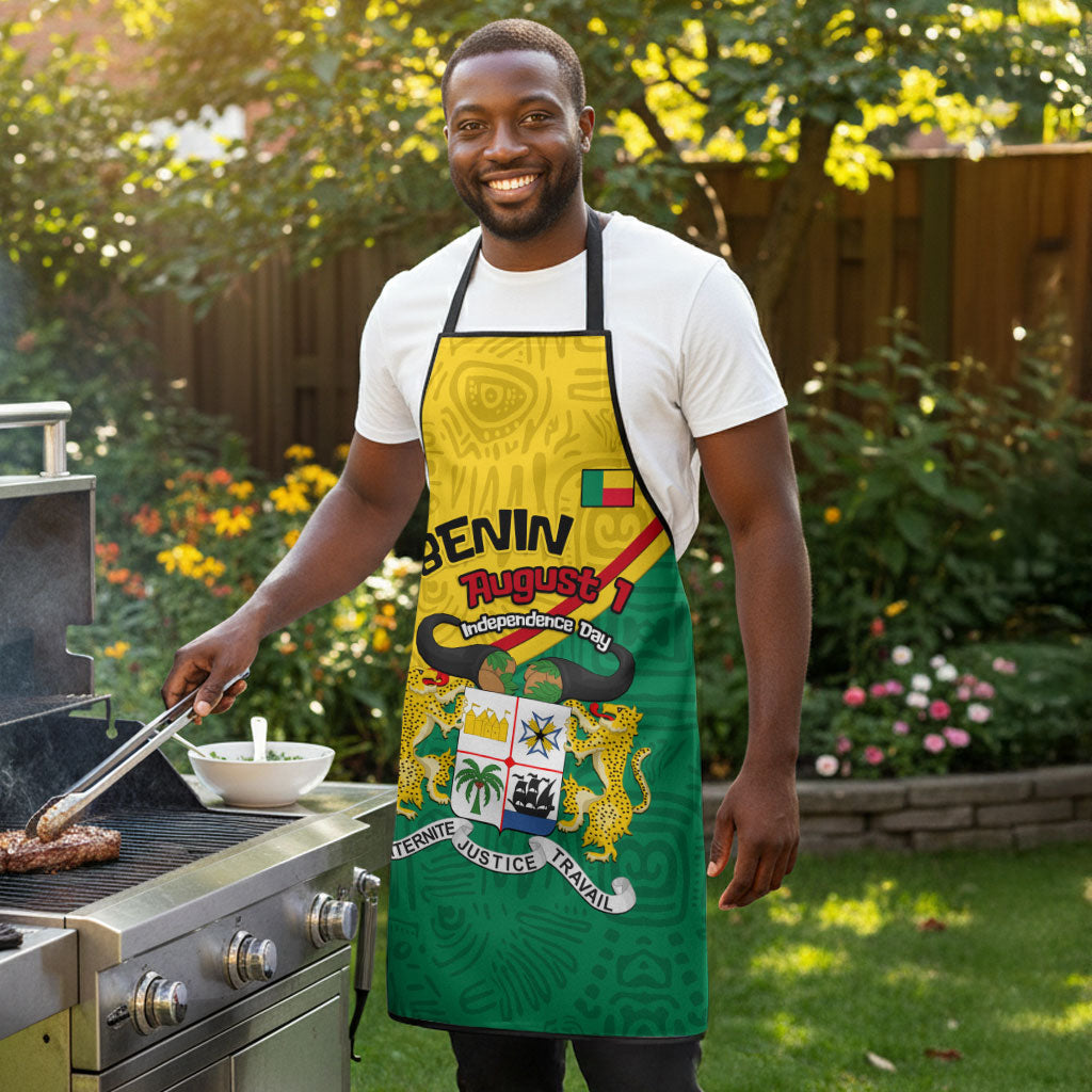 Benin Independence Day August 1 Apron Coat Of Arms Heritage Raised Fist Flag