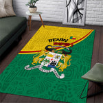Benin Independence Day August 1 Area Rug Coat Of Arms Heritage Raised Fist Flag