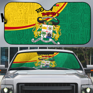 Benin Independence Day August 1 Auto Sun Shade Coat Of Arms Heritage Raised Fist Flag