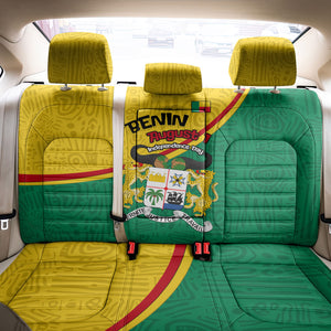 Benin Independence Day August 1 Back Car Seat Cover Coat Of Arms Heritage Raised Fist Flag