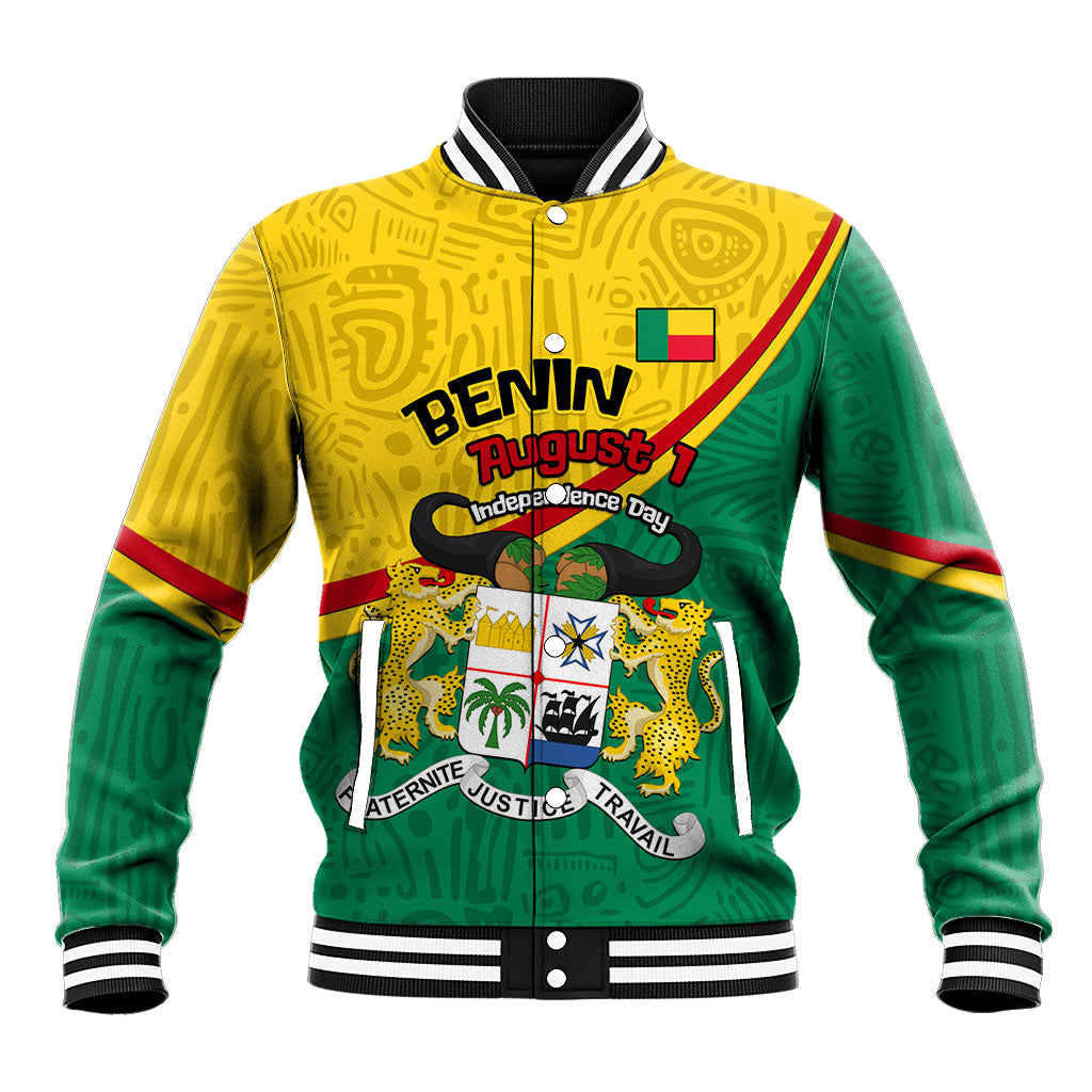 Benin Independence Day August 1 Baseball Jacket Coat Of Arms Heritage Raised Fist Flag
