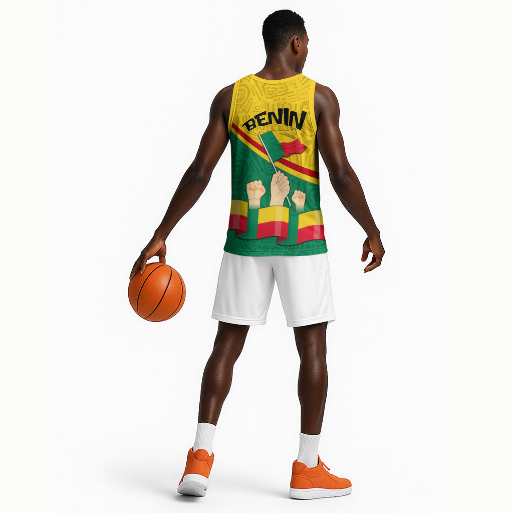Benin Independence Day August 1 Basketball Jersey Coat Of Arms Heritage Raised Fist Flag