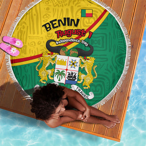 Benin Independence Day August 1 Beach Blanket Coat Of Arms Heritage Raised Fist Flag