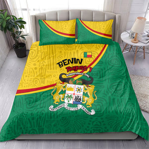 Benin Independence Day August 1 Bedding Set Coat Of Arms Heritage Raised Fist Flag