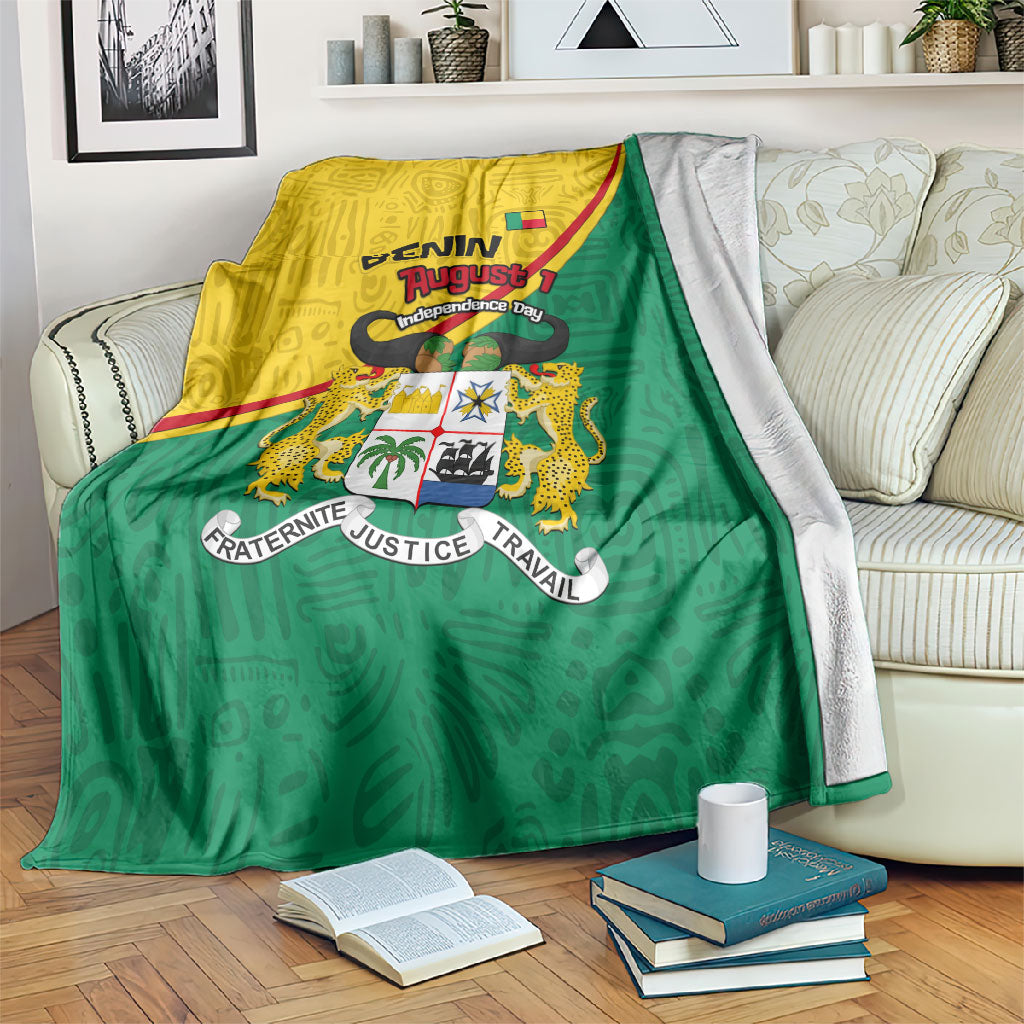 Benin Independence Day August 1 Blanket Coat Of Arms Heritage Raised Fist Flag