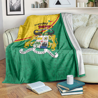 Benin Independence Day August 1 Blanket Coat Of Arms Heritage Raised Fist Flag