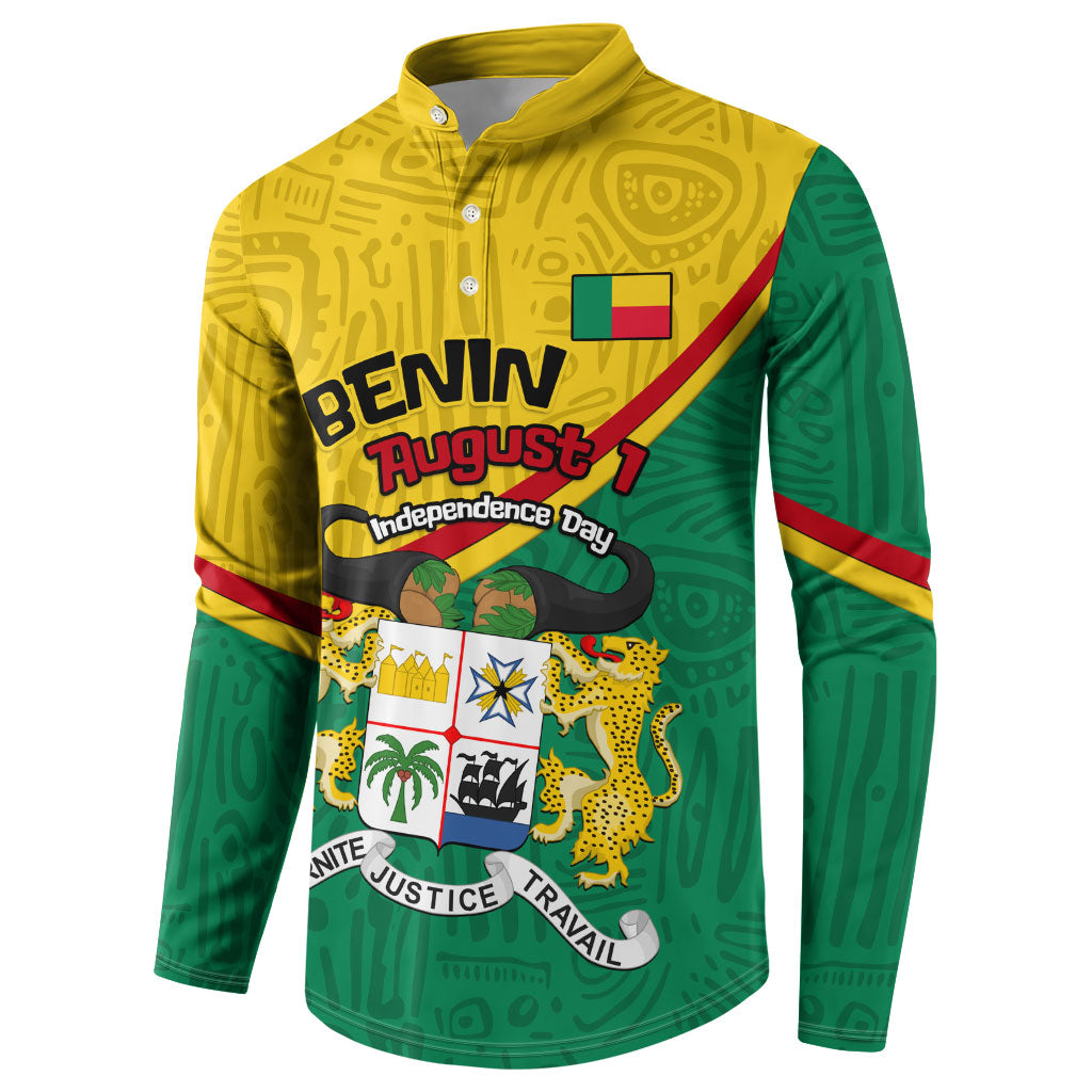 Benin Independence Day August 1 Button Sweatshirt Coat Of Arms Heritage Raised Fist Flag
