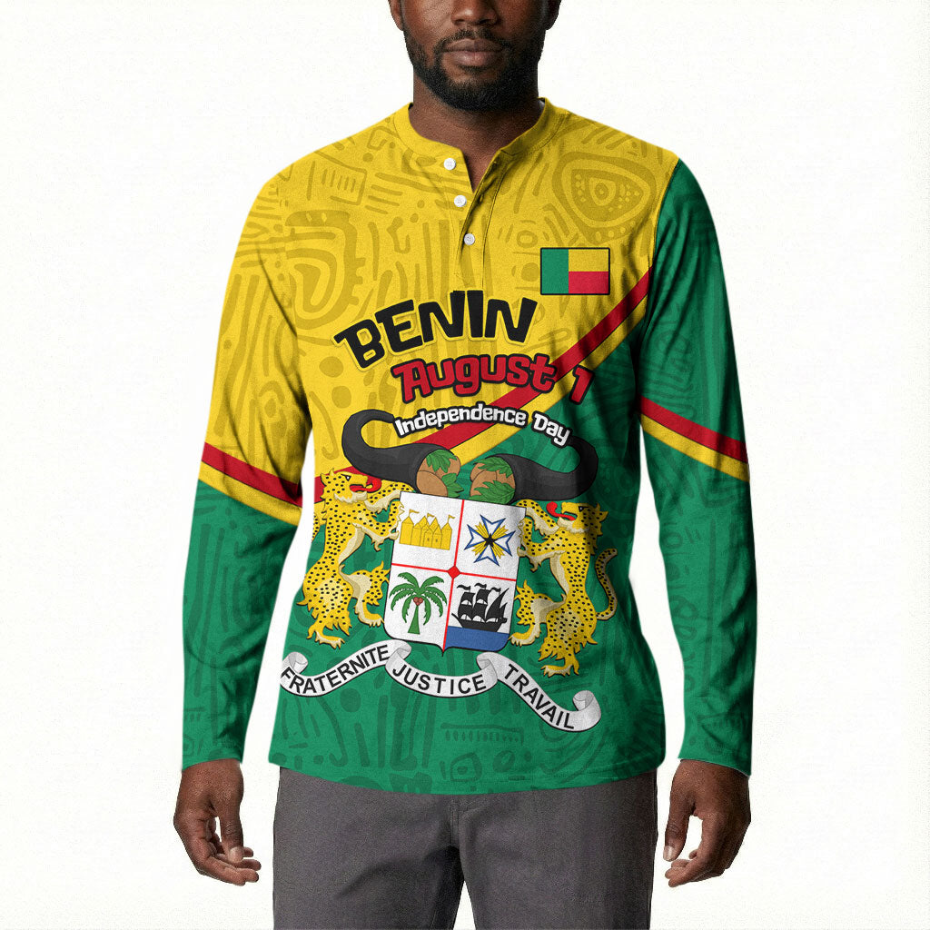Benin Independence Day August 1 Button Sweatshirt Coat Of Arms Heritage Raised Fist Flag