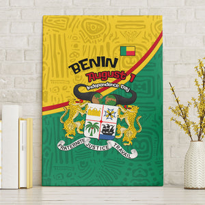 Benin Independence Day August 1 Canvas Wall Art Coat Of Arms Heritage Raised Fist Flag