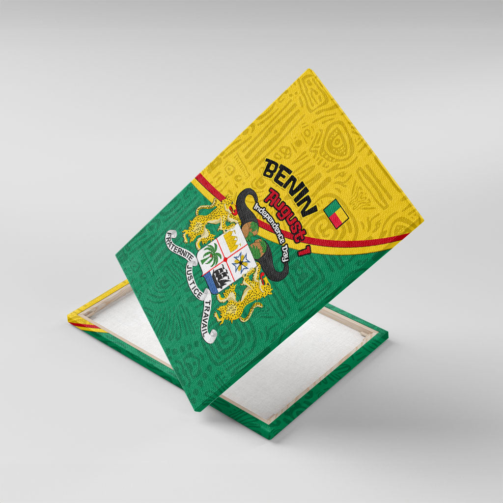 Benin Independence Day August 1 Canvas Wall Art Coat Of Arms Heritage Raised Fist Flag