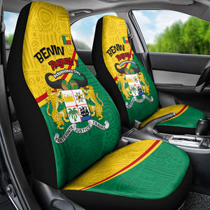 Benin Independence Day August 1 Car Seat Cover Coat Of Arms Heritage Raised Fist Flag