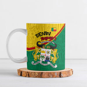 Benin Independence Day August 1 Ceramic Mug Coat Of Arms Heritage Raised Fist Flag