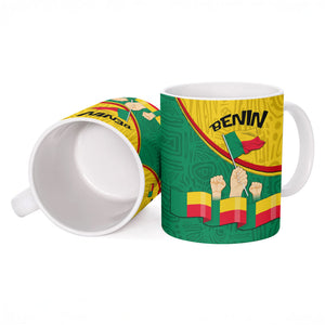 Benin Independence Day August 1 Ceramic Mug Coat Of Arms Heritage Raised Fist Flag