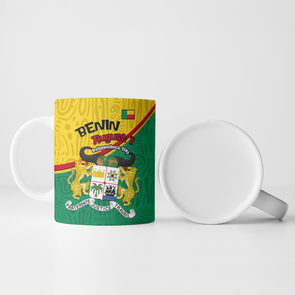 Benin Independence Day August 1 Ceramic Mug Coat Of Arms Heritage Raised Fist Flag