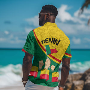 Benin Independence Day August 1 Hawaiian Shirt Coat Of Arms Heritage Raised Fist Flag