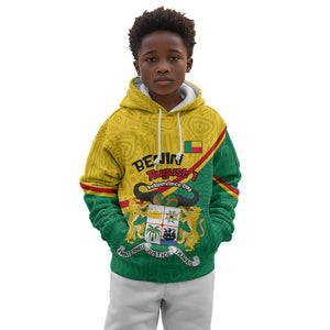 Benin Independence Day August 1 Kid Hoodie Coat Of Arms Heritage Raised Fist Flag