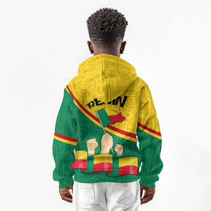 Benin Independence Day August 1 Kid Hoodie Coat Of Arms Heritage Raised Fist Flag