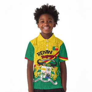 Benin Independence Day August 1 Kid Polo Shirt Coat Of Arms Heritage Raised Fist Flag