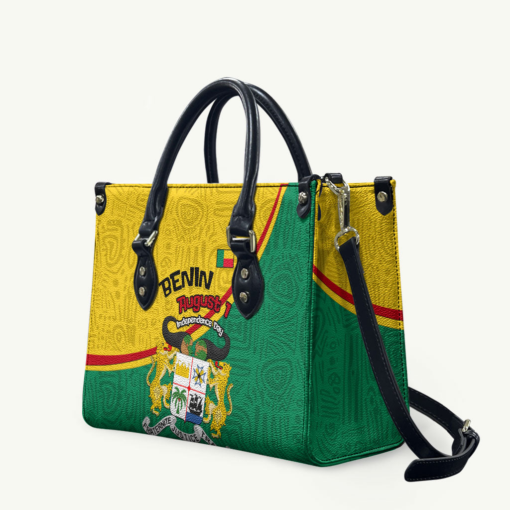 Benin Independence Day August 1 Leather Bag Coat Of Arms Heritage Raised Fist Flag