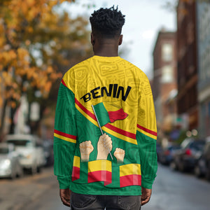 Benin Independence Day August 1 Long Sleeve Shirt Coat Of Arms Heritage Raised Fist Flag