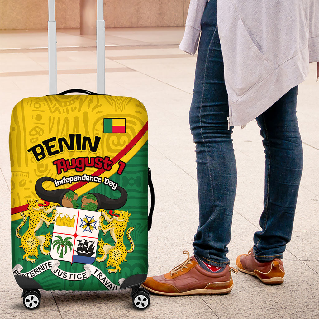 Benin Independence Day August 1 Luggage Cover Coat Of Arms Heritage Raised Fist Flag