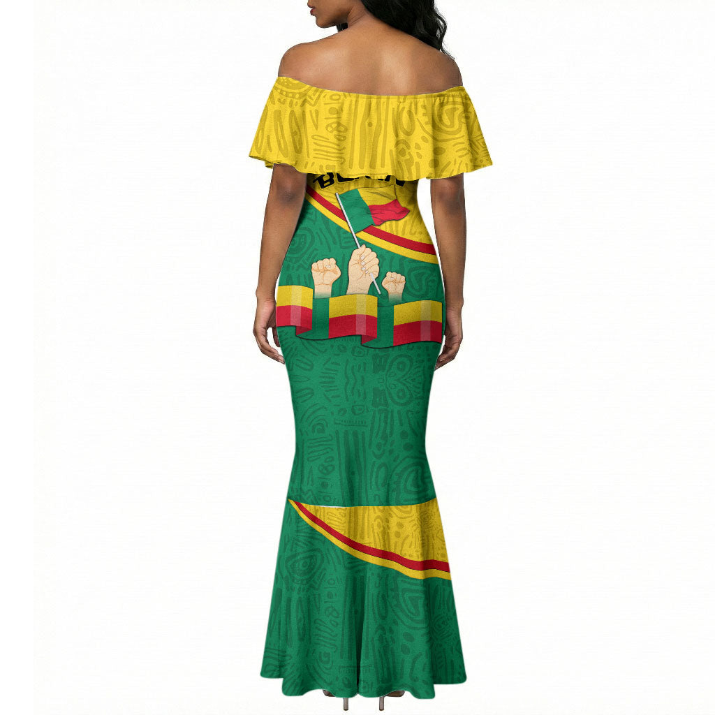 Benin Independence Day August 1 Mermaid Dress Coat Of Arms Heritage Raised Fist Flag