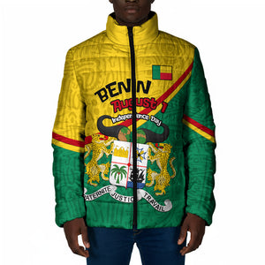Benin Independence Day August 1 Padded Jacket Coat Of Arms Heritage Raised Fist Flag