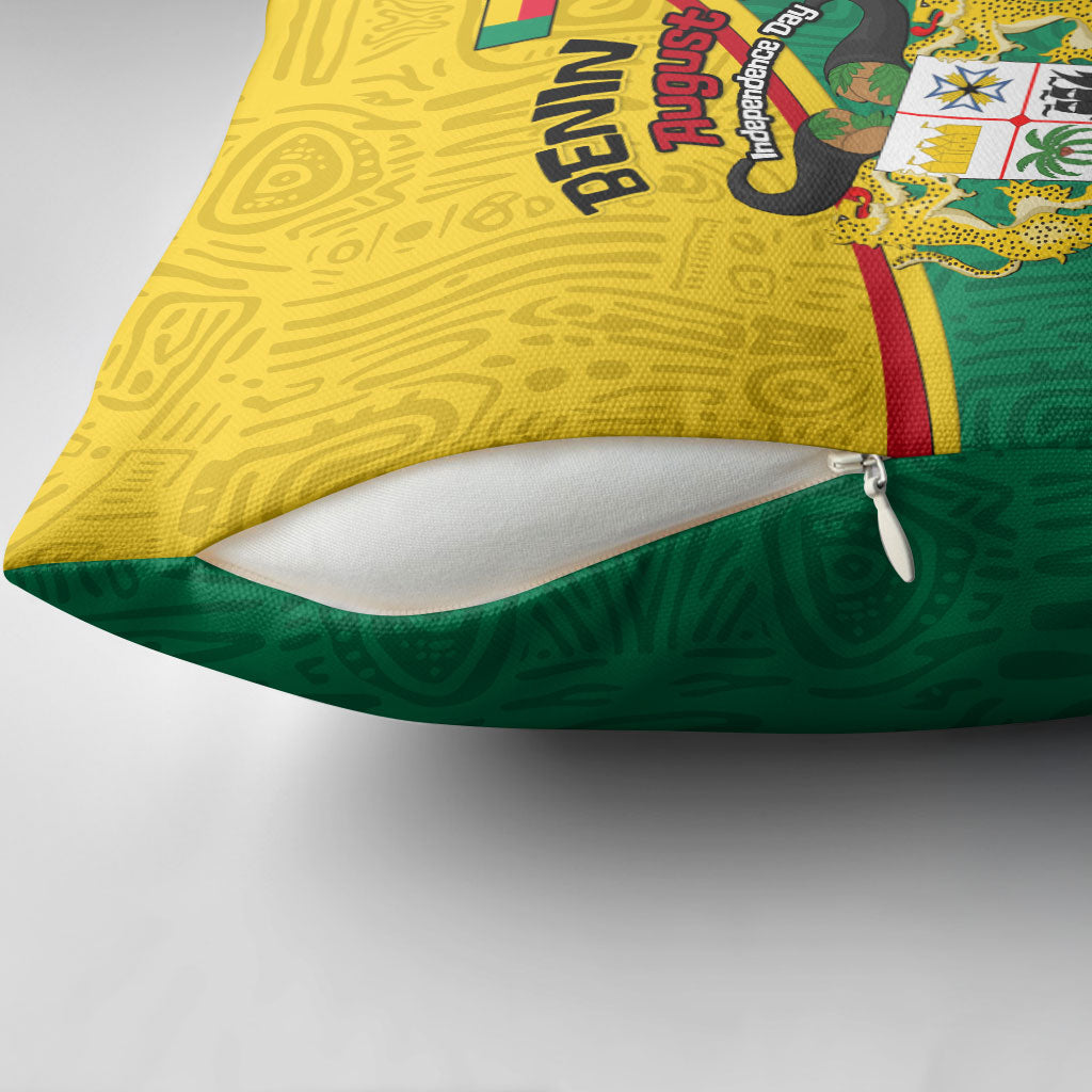 Benin Independence Day August 1 Pillow Cover Coat Of Arms Heritage Raised Fist Flag