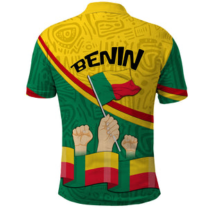 Benin Independence Day August 1 Polo Shirt Coat Of Arms Heritage Raised Fist Flag