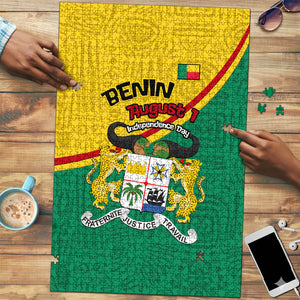 Benin Independence Day August 1 Puzzle Coat Of Arms Heritage Raised Fist Flag