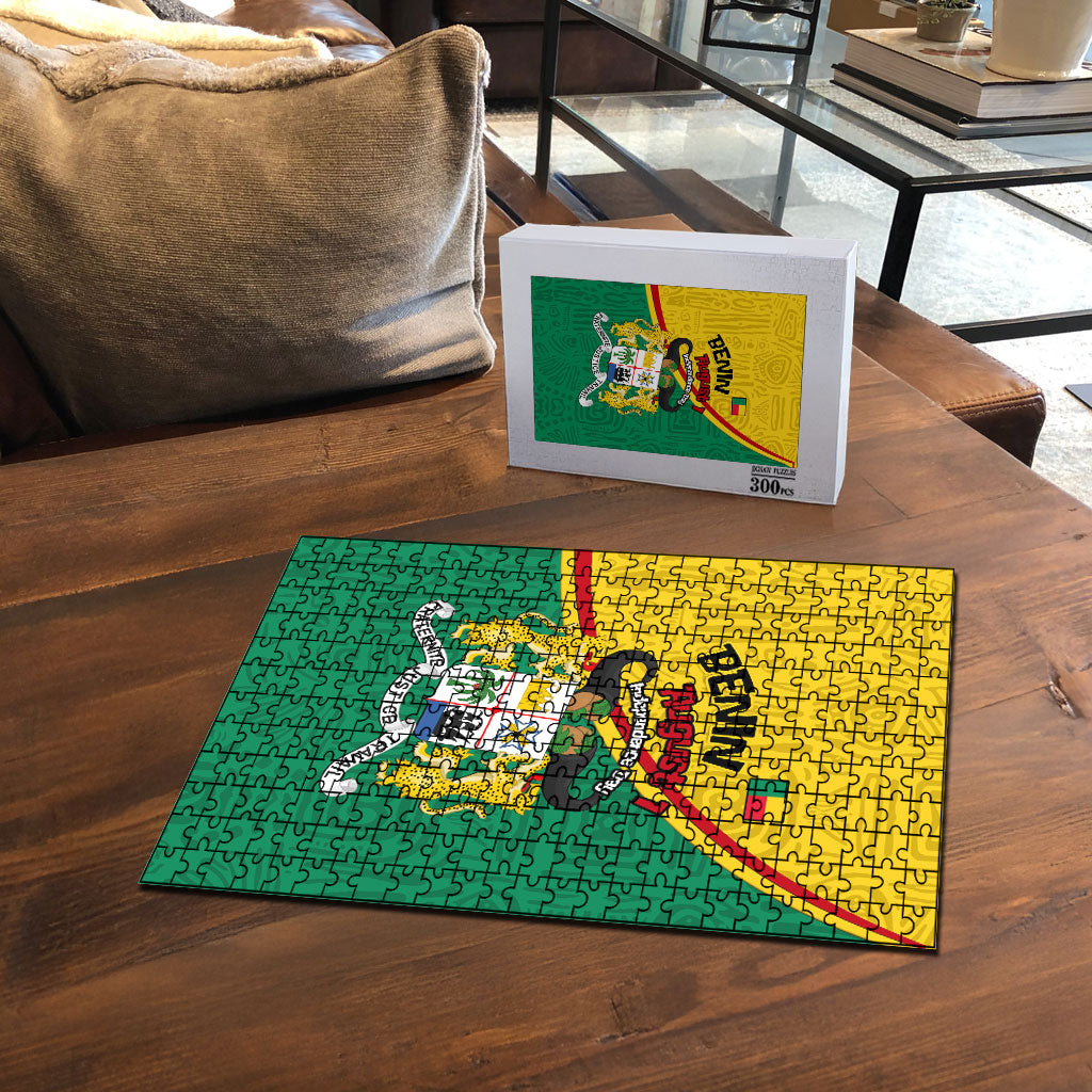 Benin Independence Day August 1 Puzzle Coat Of Arms Heritage Raised Fist Flag