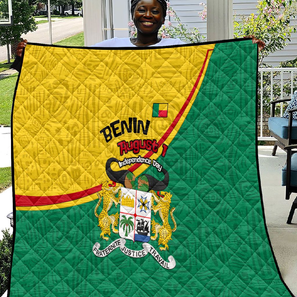 Benin Independence Day August 1 Quilt Coat Of Arms Heritage Raised Fist Flag