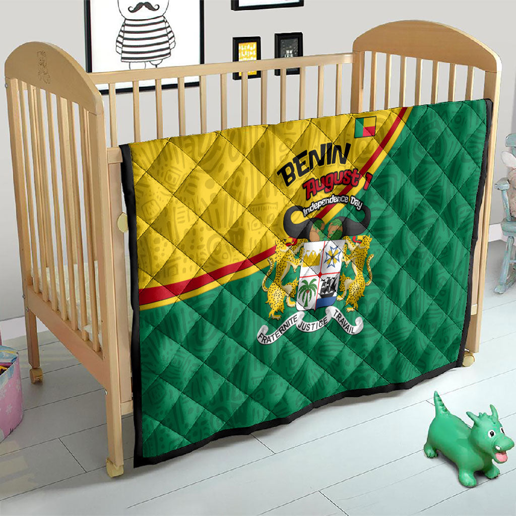 Benin Independence Day August 1 Quilt Coat Of Arms Heritage Raised Fist Flag