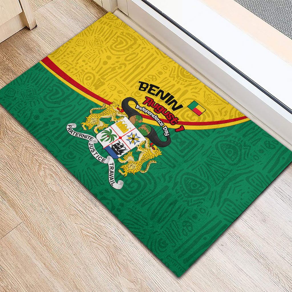Benin Independence Day August 1 Rubber Doormat Coat Of Arms Heritage Raised Fist Flag