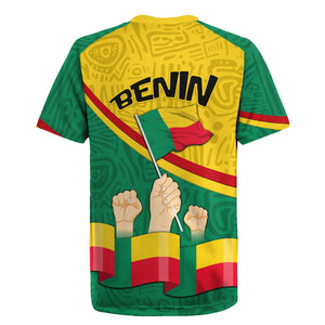 Benin Independence Day August 1 Rugby Jersey Coat Of Arms Heritage Raised Fist Flag
