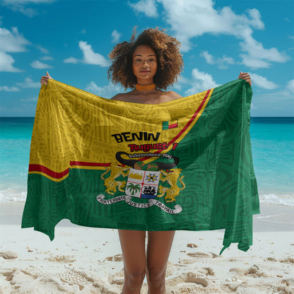Benin Independence Day August 1 Sarong Coat Of Arms Heritage Raised Fist Flag
