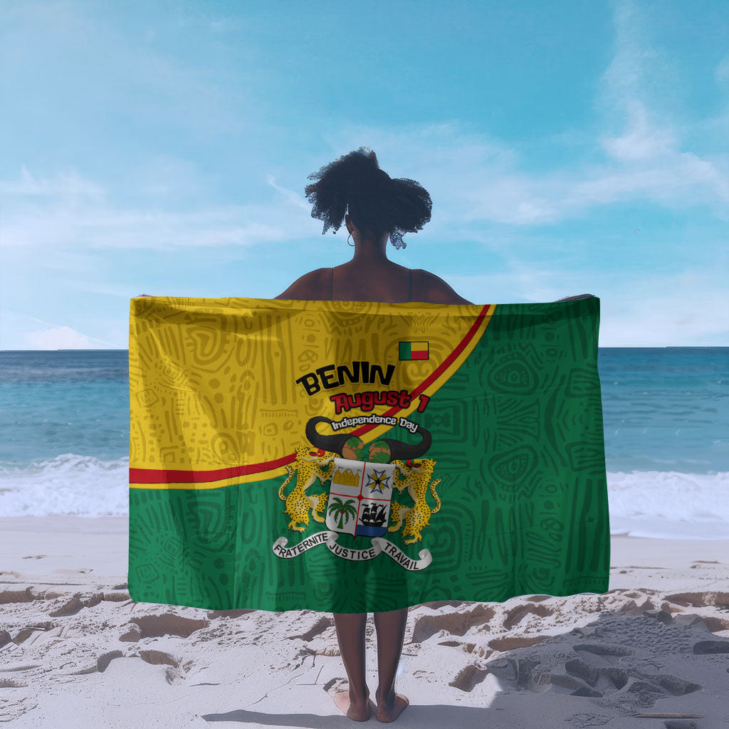 Benin Independence Day August 1 Sarong Coat Of Arms Heritage Raised Fist Flag