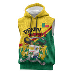 Benin Independence Day August 1 Sleeveless Hoodie Coat Of Arms Heritage Raised Fist Flag
