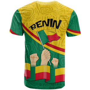 Benin Independence Day August 1 T shirt Coat Of Arms Heritage Raised Fist Flag