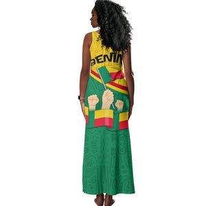 Benin Independence Day August 1 Tank Maxi Dress Coat Of Arms Heritage Raised Fist Flag