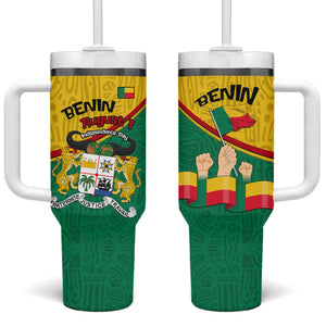 Benin Independence Day August 1 Tumbler With Handle Coat Of Arms Heritage Raised Fist Flag