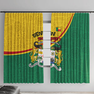 Benin Independence Day August 1 Window Curtain Coat Of Arms Heritage Raised Fist Flag
