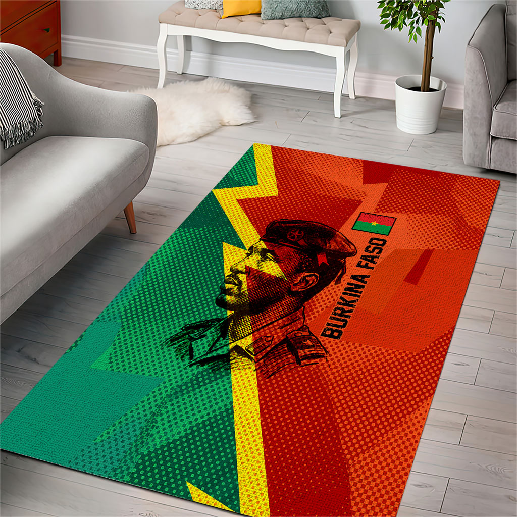 Burkina Faso Independence Day Thomas Sankara Area Rug Revolution Heritage Broken Chains Graphic