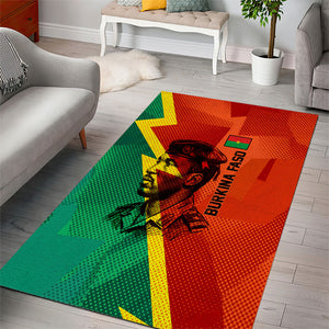 Burkina Faso Independence Day Thomas Sankara Area Rug Revolution Heritage Broken Chains Graphic
