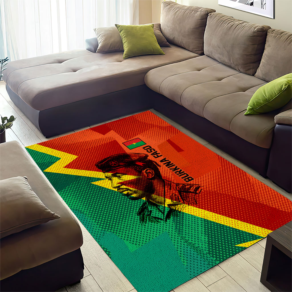 Burkina Faso Independence Day Thomas Sankara Area Rug Revolution Heritage Broken Chains Graphic