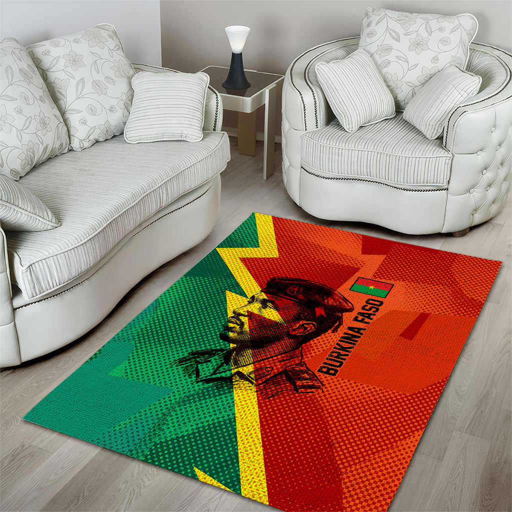 Burkina Faso Independence Day Thomas Sankara Area Rug Revolution Heritage Broken Chains Graphic