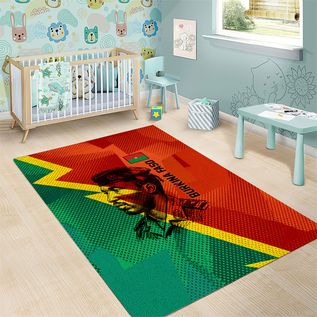 Burkina Faso Independence Day Thomas Sankara Area Rug Revolution Heritage Broken Chains Graphic