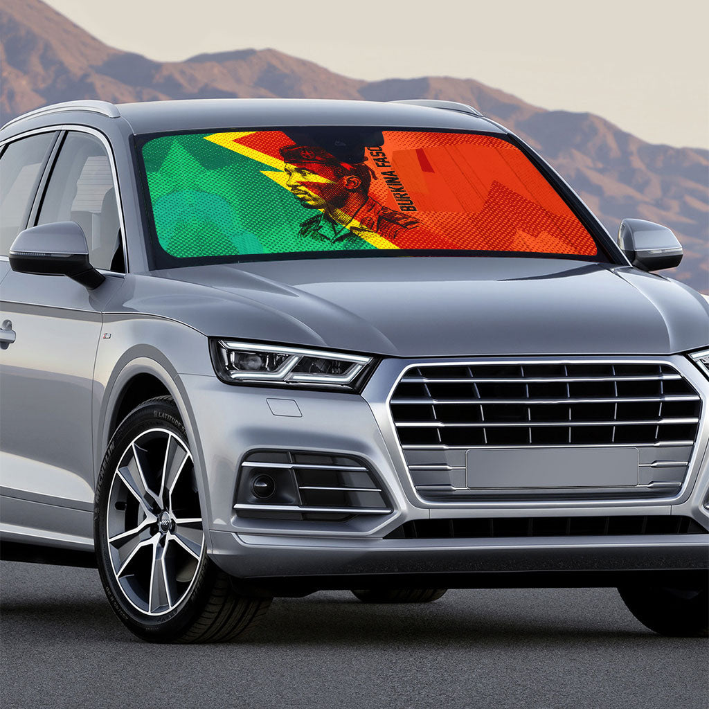Burkina Faso Independence Day Thomas Sankara Auto Sun Shade Revolution Heritage Broken Chains Graphic