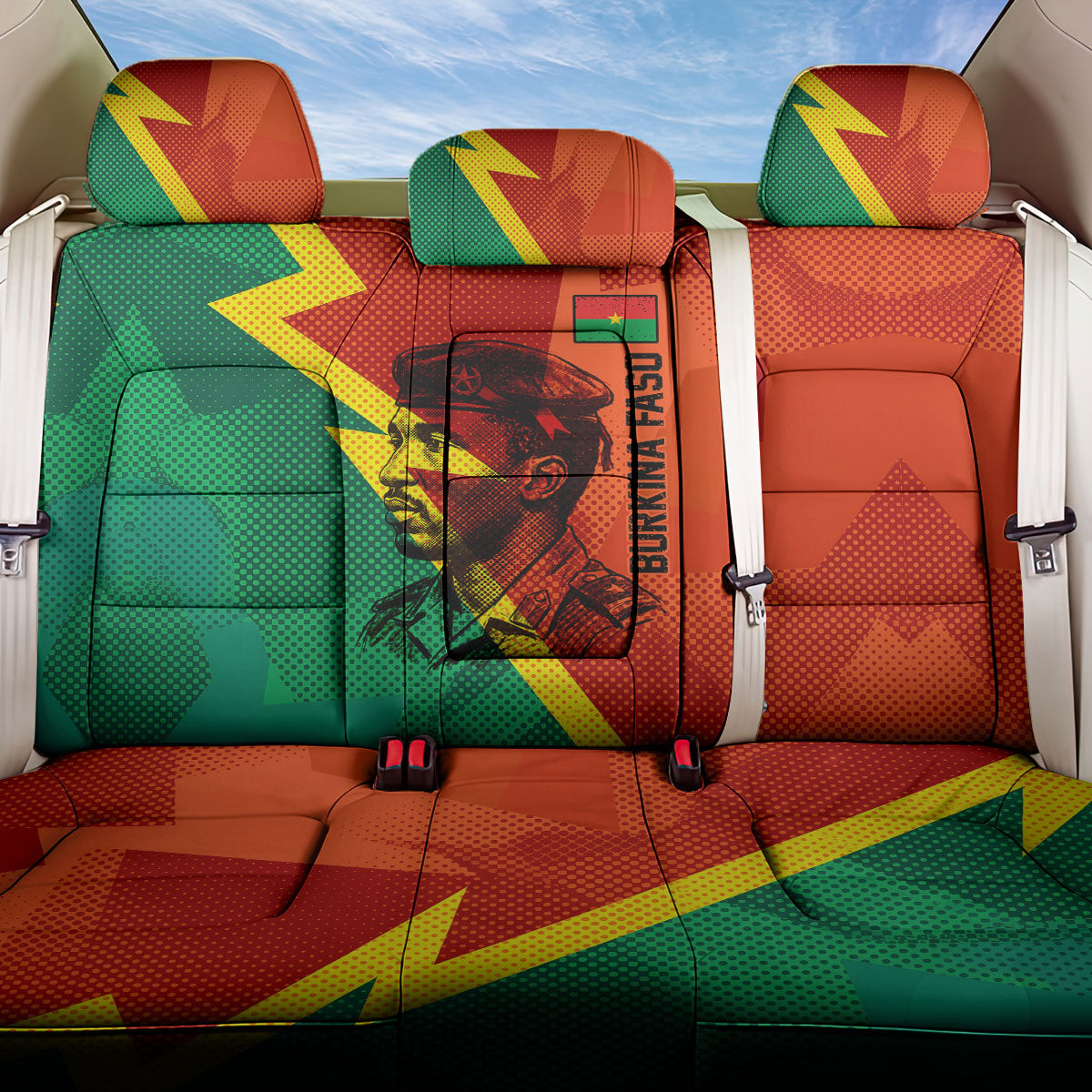 Burkina Faso Independence Day Thomas Sankara Back Car Seat Cover Revolution Heritage Broken Chains Graphic