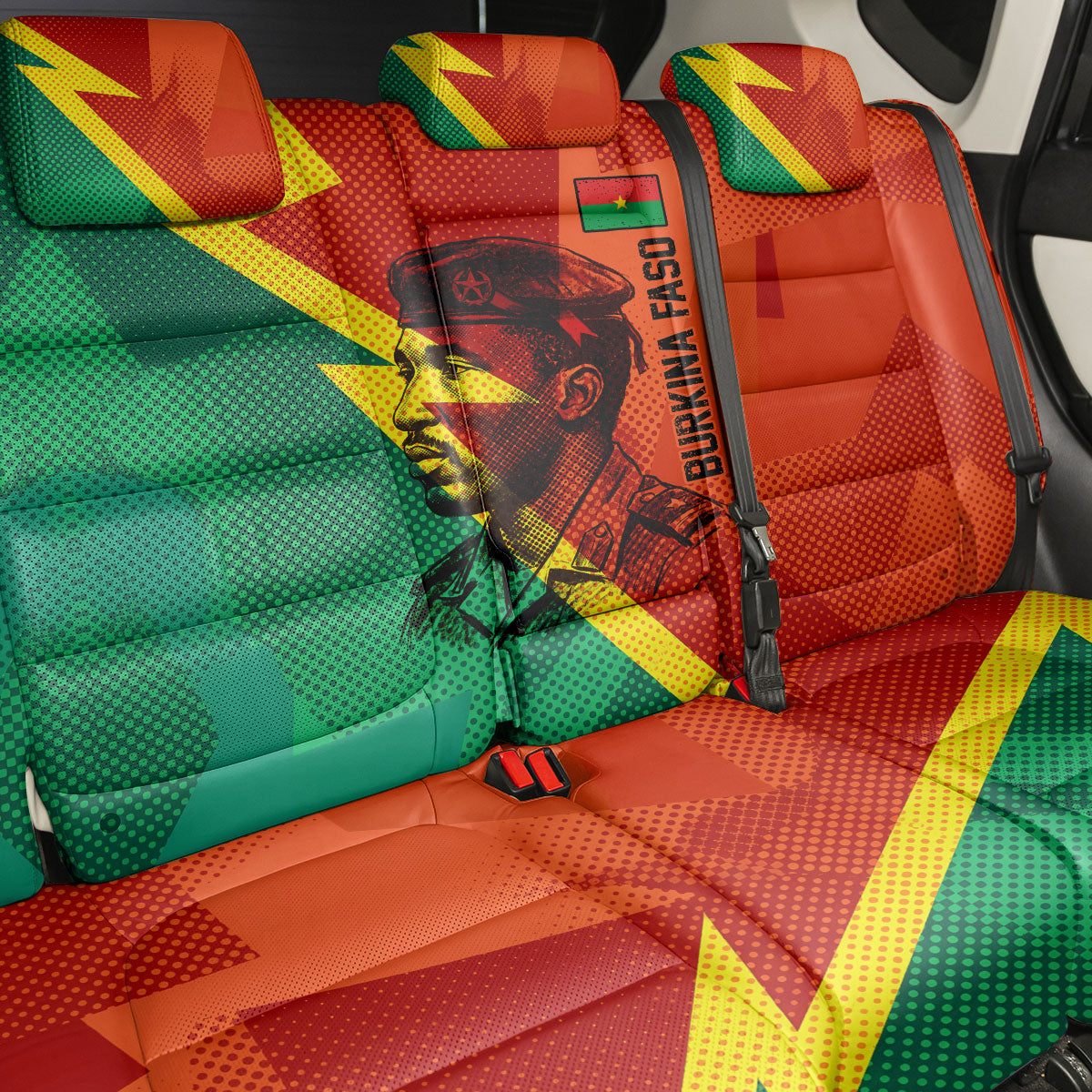 Burkina Faso Independence Day Thomas Sankara Back Car Seat Cover Revolution Heritage Broken Chains Graphic